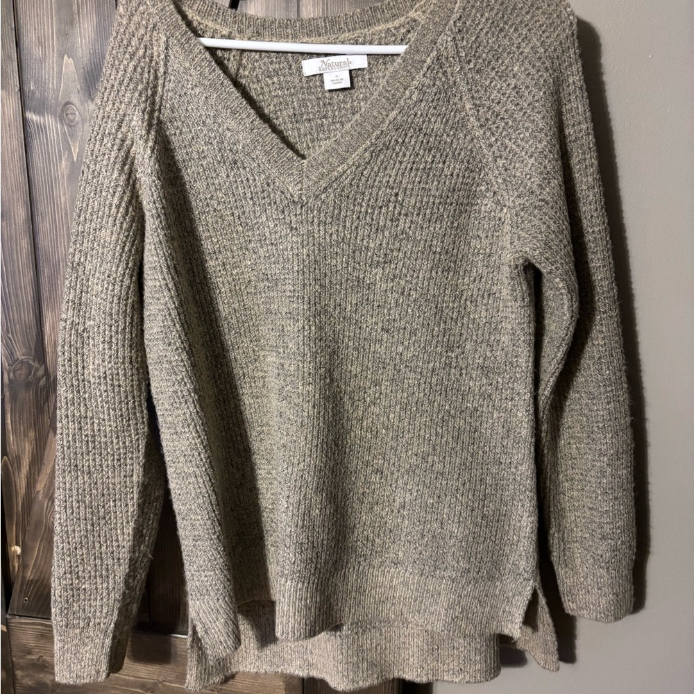 Natural Reflections V-Neck Sweater - Tan